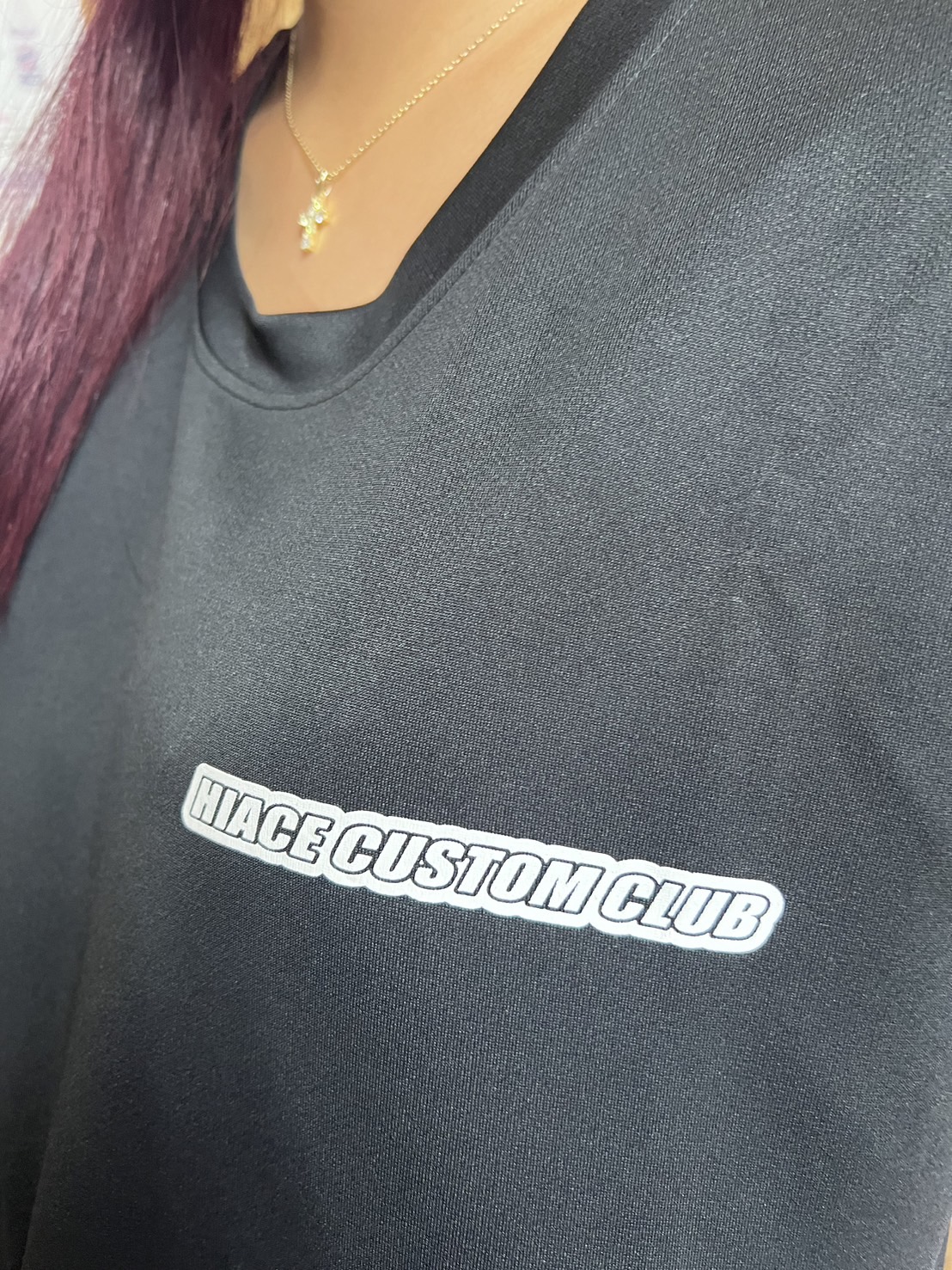 HCC　ナイロンポリＴシャツ　黒地ホワイト